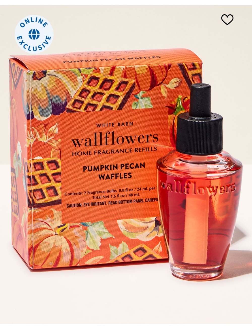 “PUMPKIN PECAN WAFFLES”, B&BW/WB, 2-Pack Wallflowers Home Fragrance Refills, NIB